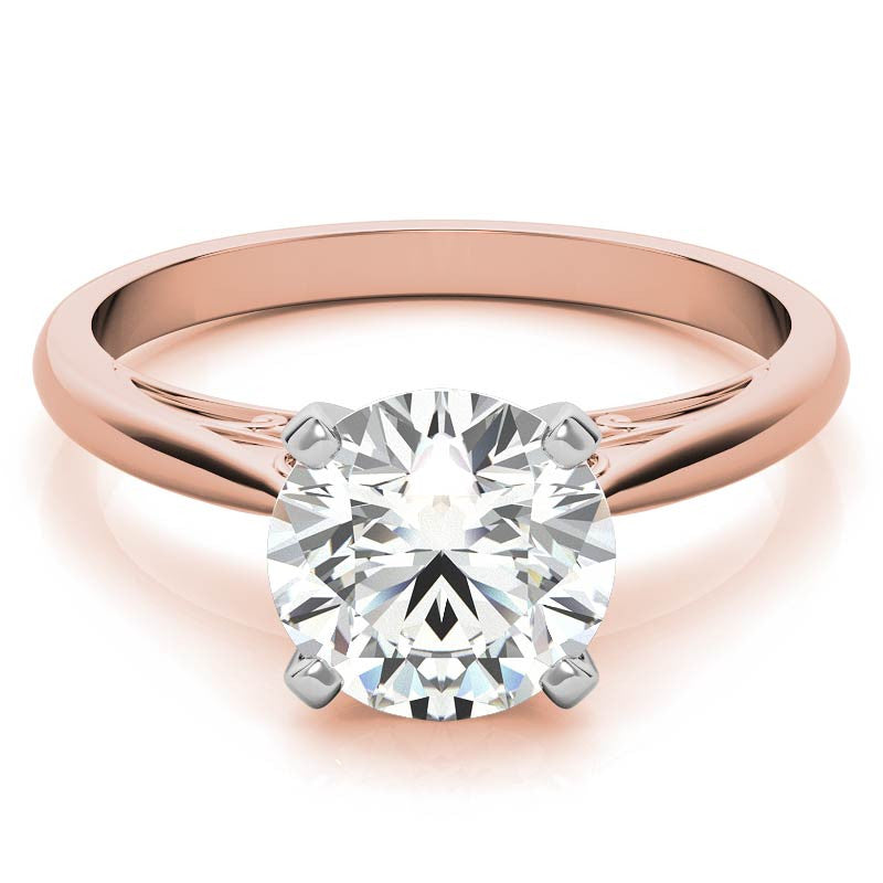Floral Accented Moissanite Solitaire Ring