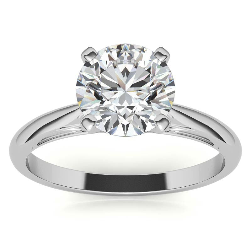 Floral Accented Moissanite Solitaire Ring