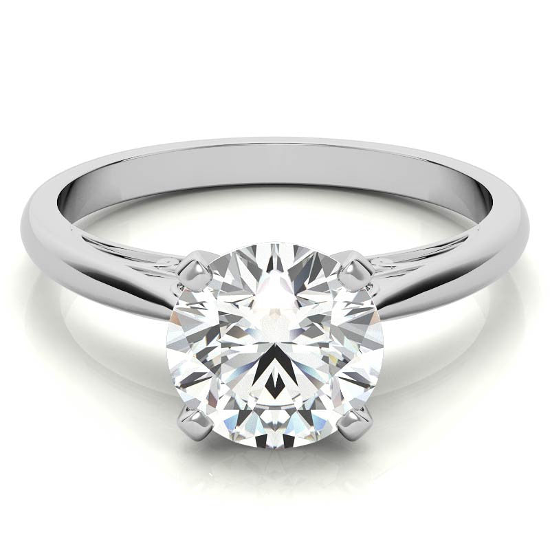 Floral Accented Moissanite Solitaire Ring