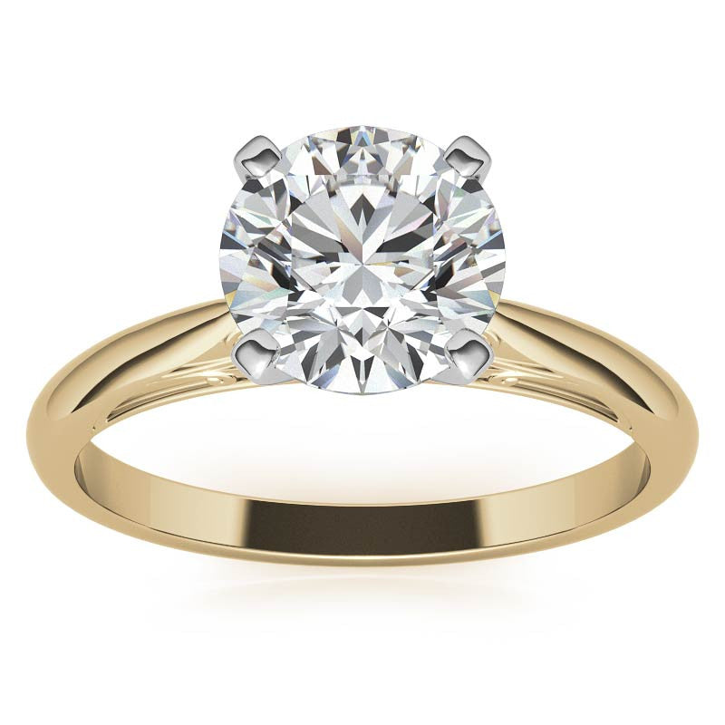 Floral Accented Moissanite Solitaire Ring