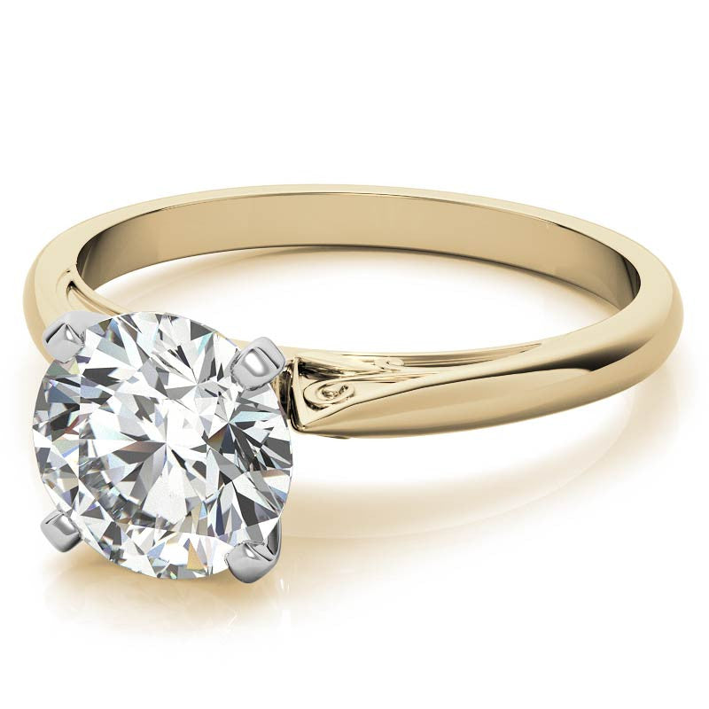 Floral Accented Moissanite Solitaire Ring