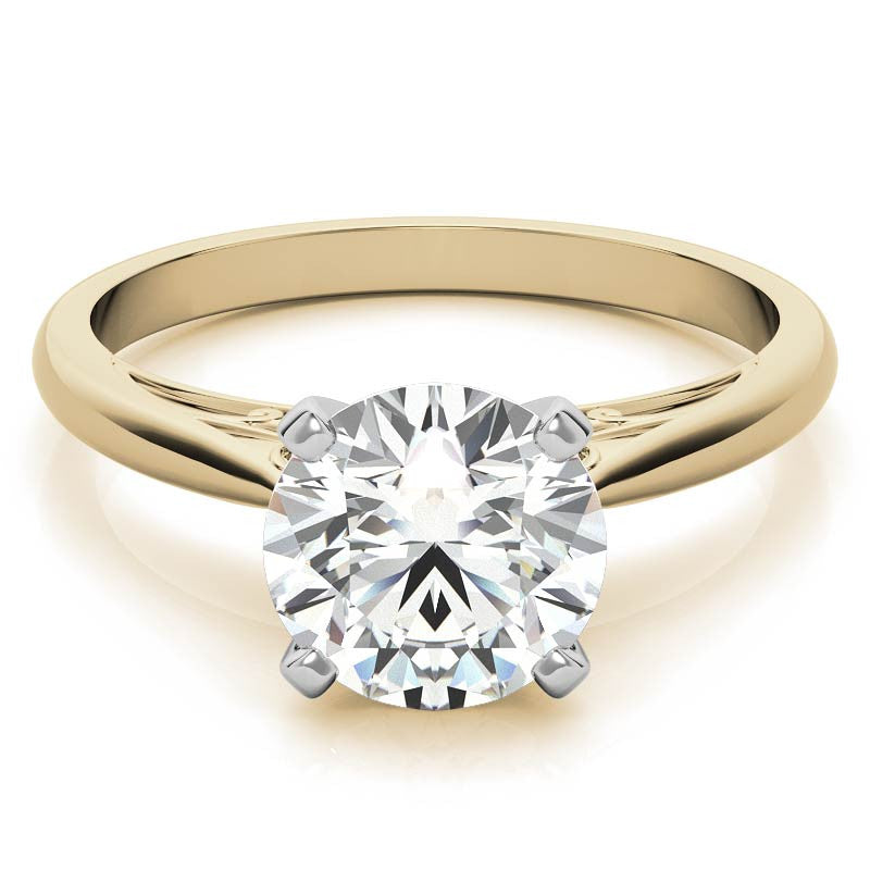 Floral Accented Moissanite Solitaire Ring