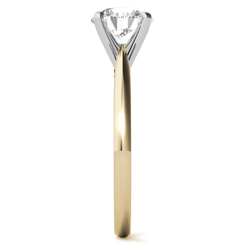 Floral Accented Moissanite Solitaire Ring