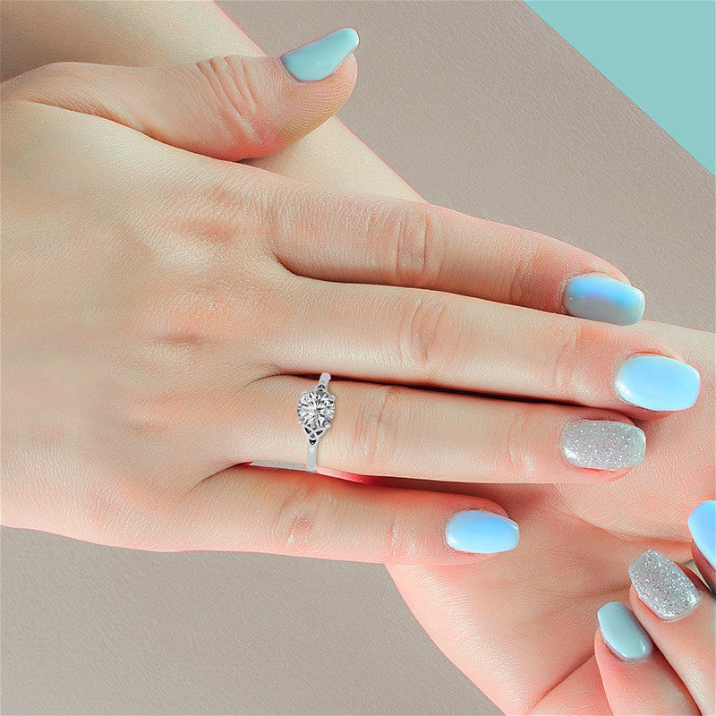 Celtic Knot Cathedral Moissanite Solitaire Ring