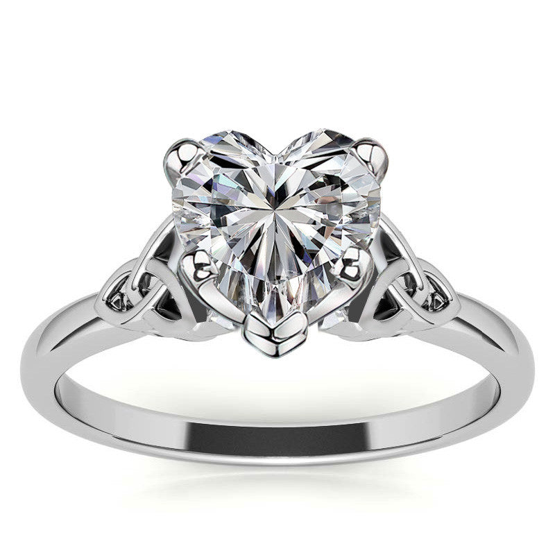 Celtic Knot Cathedral Moissanite Solitaire Ring