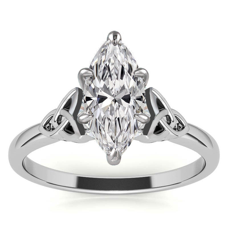 Celtic Knot Cathedral Moissanite Solitaire Ring