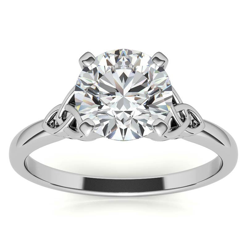 Celtic Knot Cathedral Moissanite Solitaire Ring