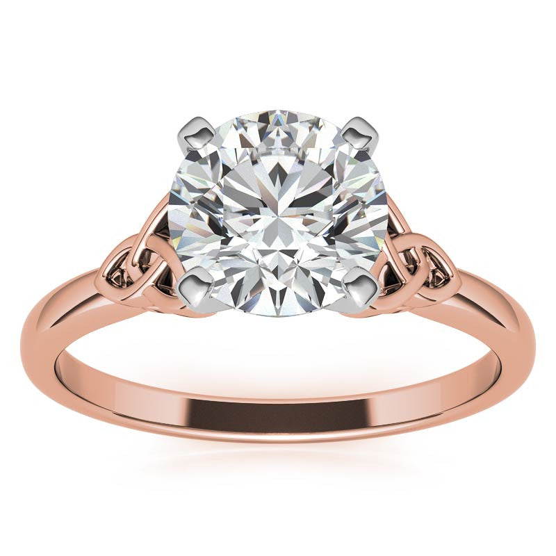 Celtic Knot Cathedral Moissanite Solitaire Ring