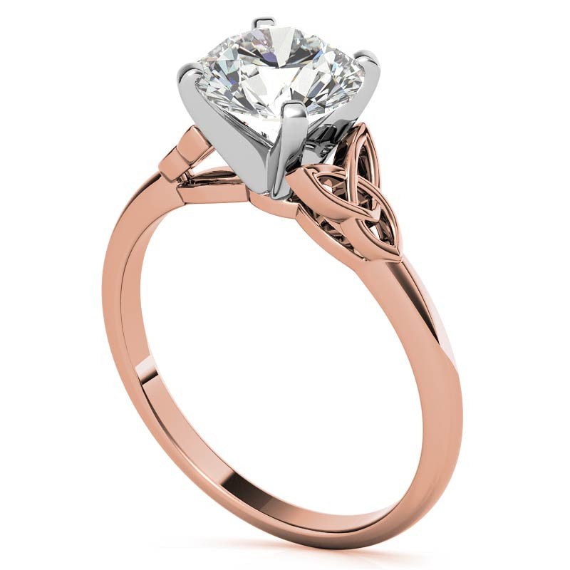 Celtic Knot Cathedral Moissanite Solitaire Ring