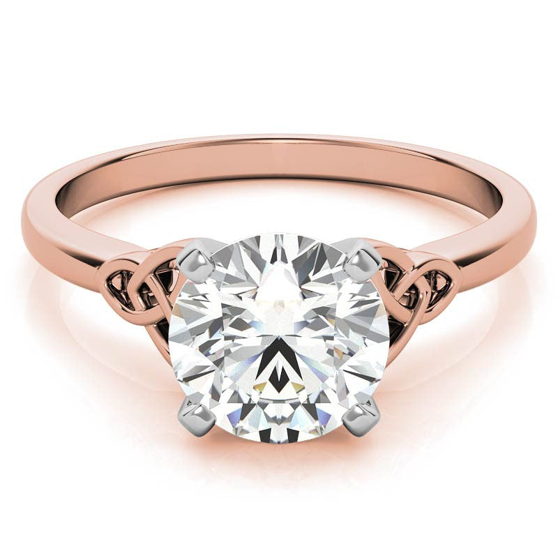 Celtic Knot Cathedral Moissanite Solitaire Ring