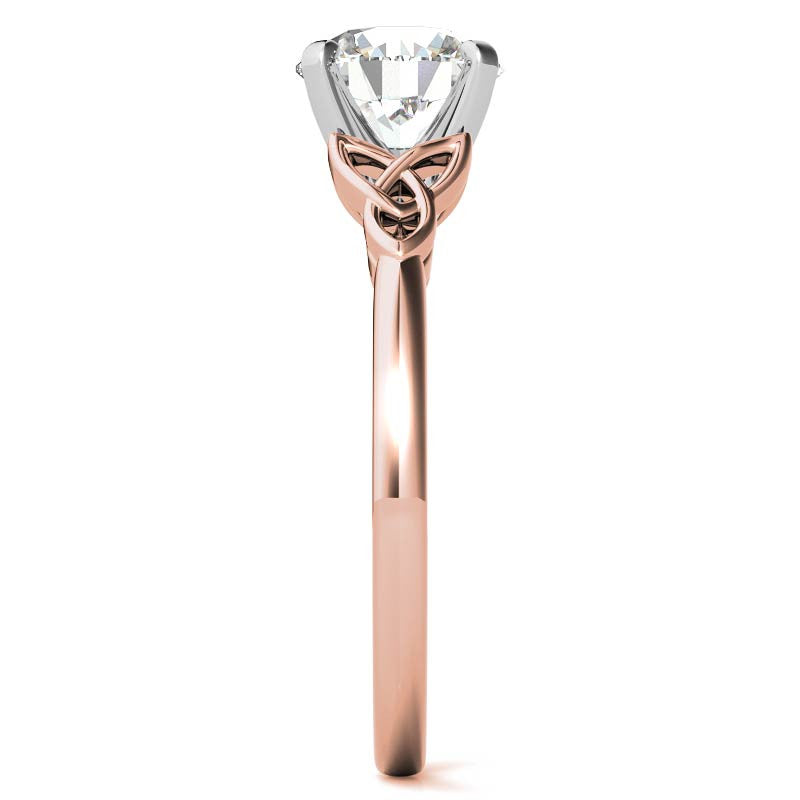 Celtic Knot Cathedral Moissanite Solitaire Ring