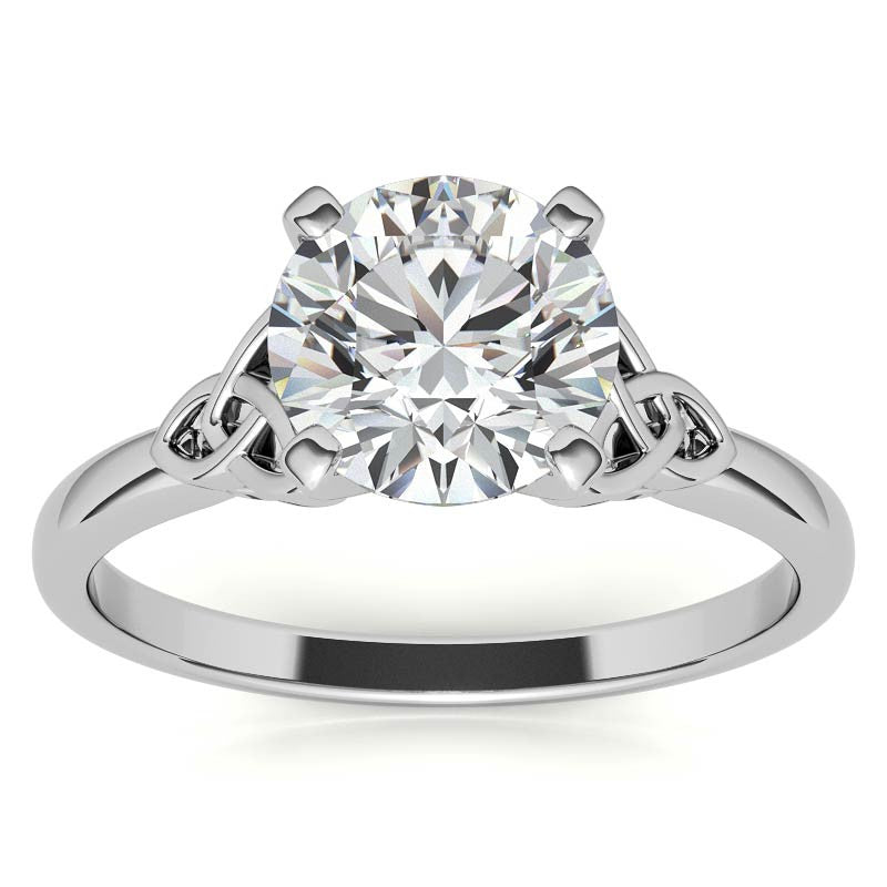 Celtic Knot Cathedral Moissanite Solitaire Ring