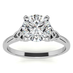 Celtic Knot Cathedral Moissanite Solitaire Ring