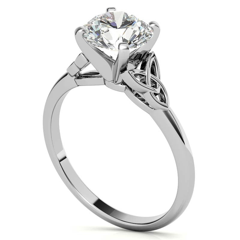 Celtic Knot Cathedral Moissanite Solitaire Ring