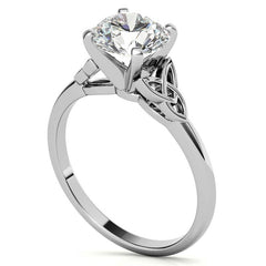 Celtic Knot Cathedral Moissanite Solitaire Ring