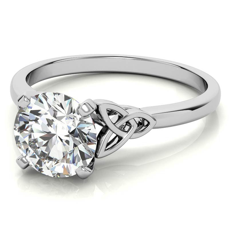 Celtic Knot Cathedral Moissanite Solitaire Ring