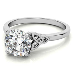 Celtic Knot Cathedral Moissanite Solitaire Ring