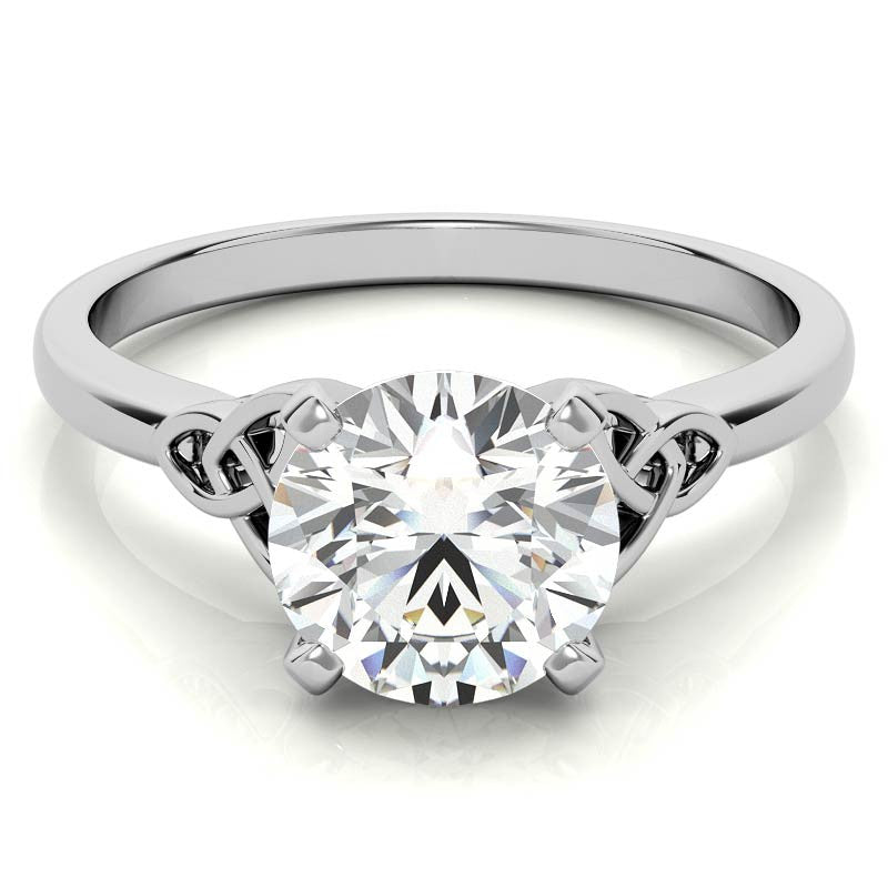 Celtic Knot Cathedral Moissanite Solitaire Ring