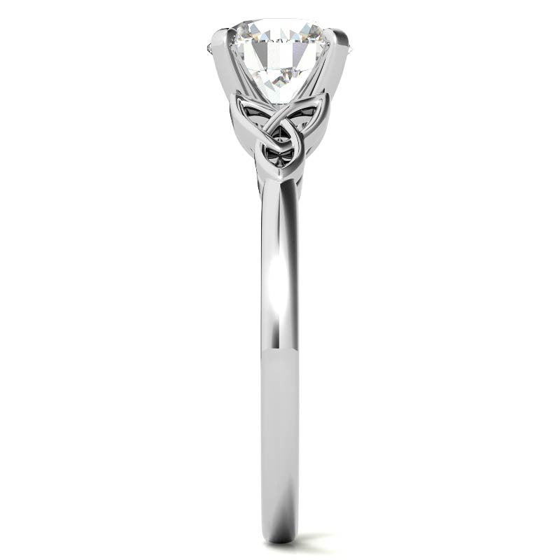 Celtic Knot Cathedral Moissanite Solitaire Ring