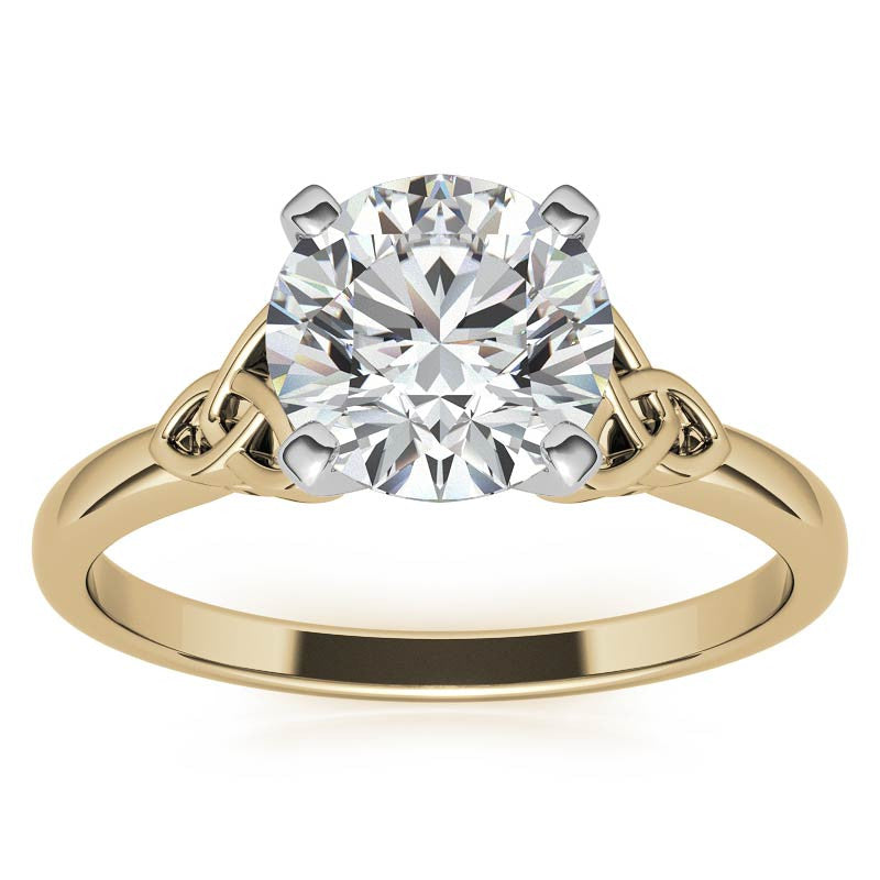Celtic Knot Cathedral Moissanite Solitaire Ring