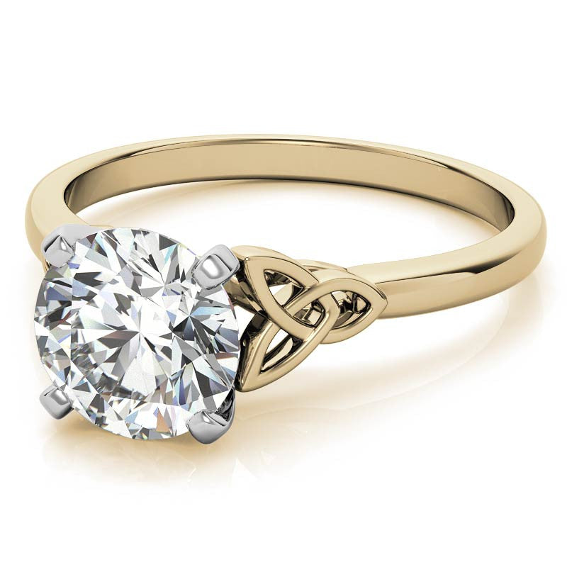 Celtic Knot Cathedral Moissanite Solitaire Ring