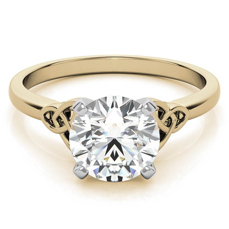 Celtic Knot Cathedral Moissanite Solitaire Ring