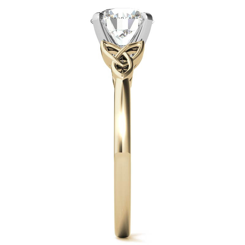 Celtic Knot Cathedral Moissanite Solitaire Ring