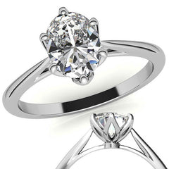 Petite Oval Tulip Cathedral Moissanite Solitaire Ring