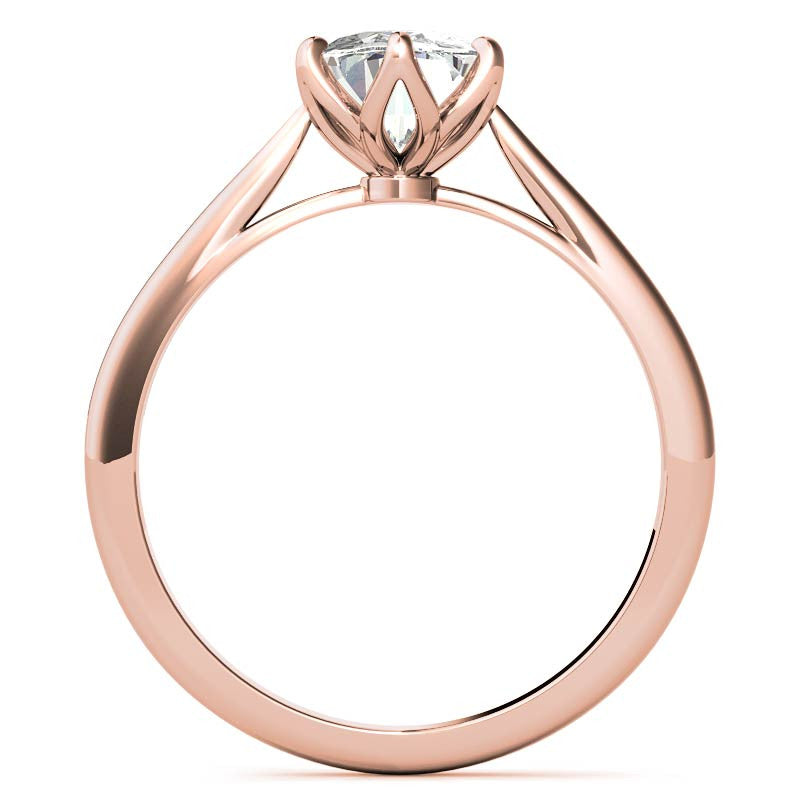 Petite Oval Tulip Cathedral Moissanite Solitaire Ring