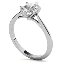Petite Oval Tulip Cathedral Moissanite Solitaire Ring