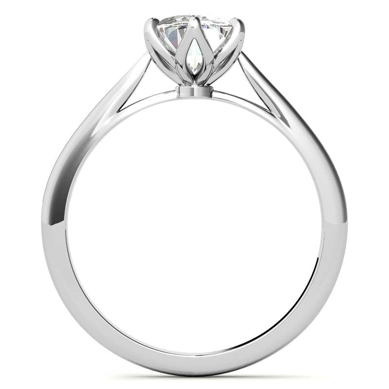 Petite Oval Tulip Cathedral Moissanite Solitaire Ring