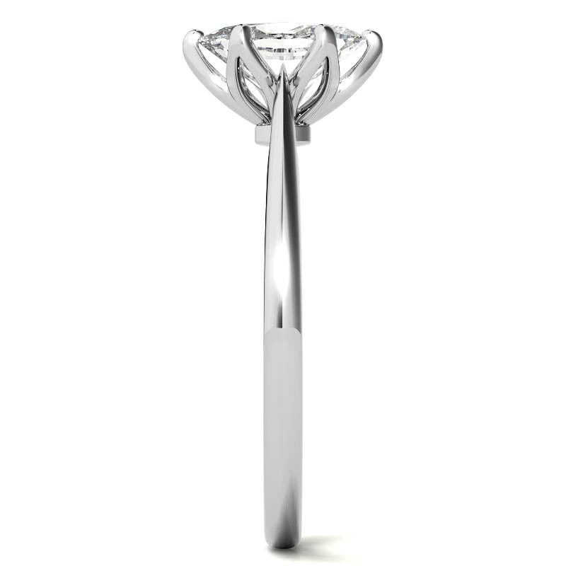 Petite Oval Tulip Cathedral Moissanite Solitaire Ring