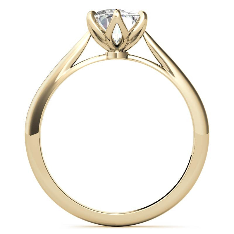 Petite Oval Tulip Cathedral Moissanite Solitaire Ring