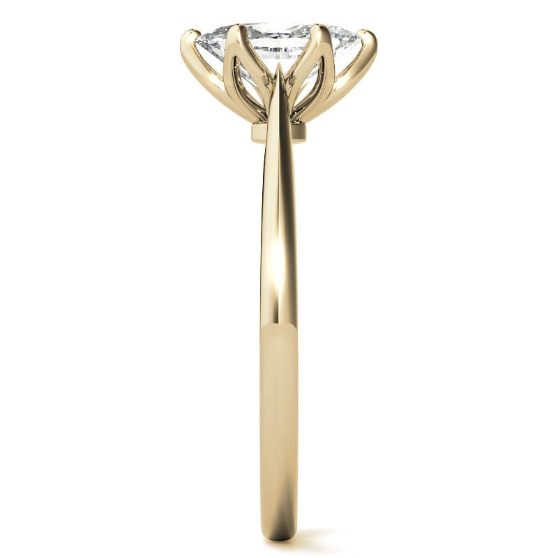 Petite Oval Tulip Cathedral Moissanite Solitaire Ring