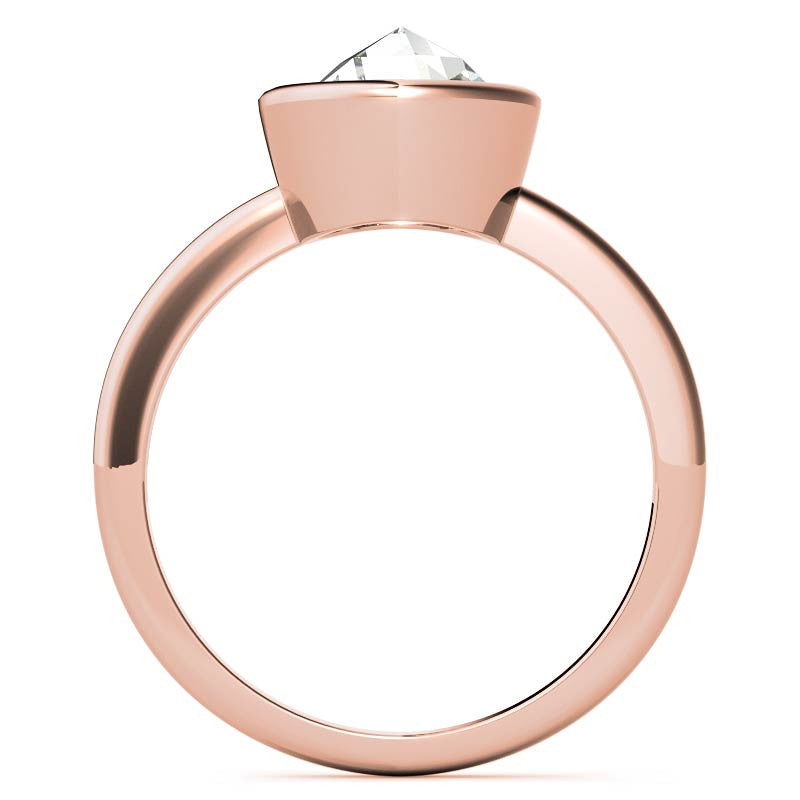 Rose Cut Solitaire Ring with Optional Matching Curved Band