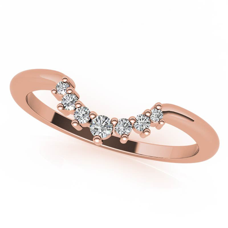 Rose Cut Solitaire Ring with Optional Matching Curved Band