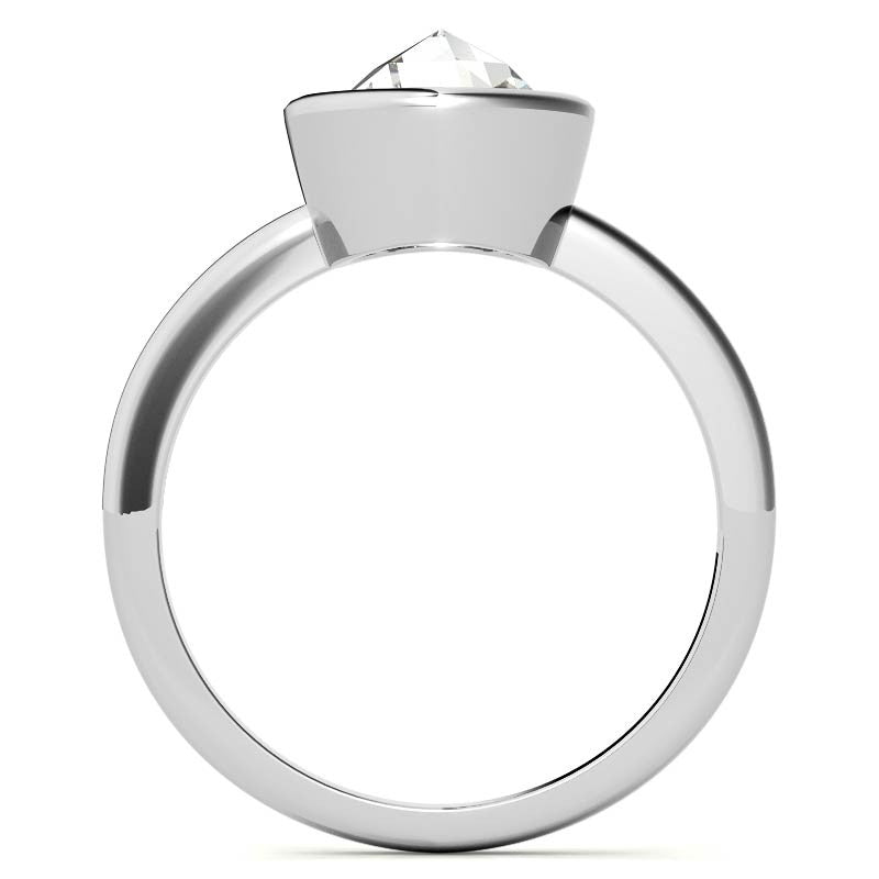 Rose Cut Solitaire Ring with Optional Matching Curved Band
