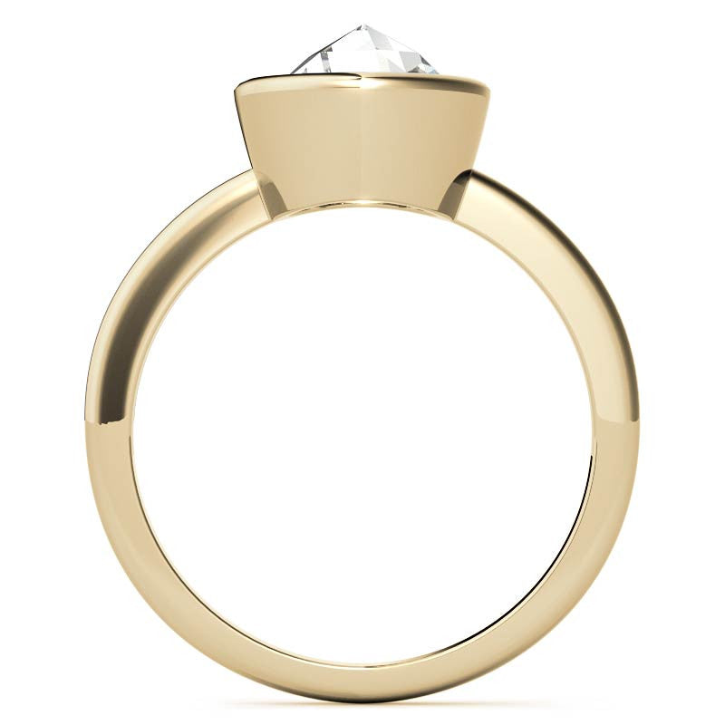 Rose Cut Solitaire Ring with Optional Matching Curved Band
