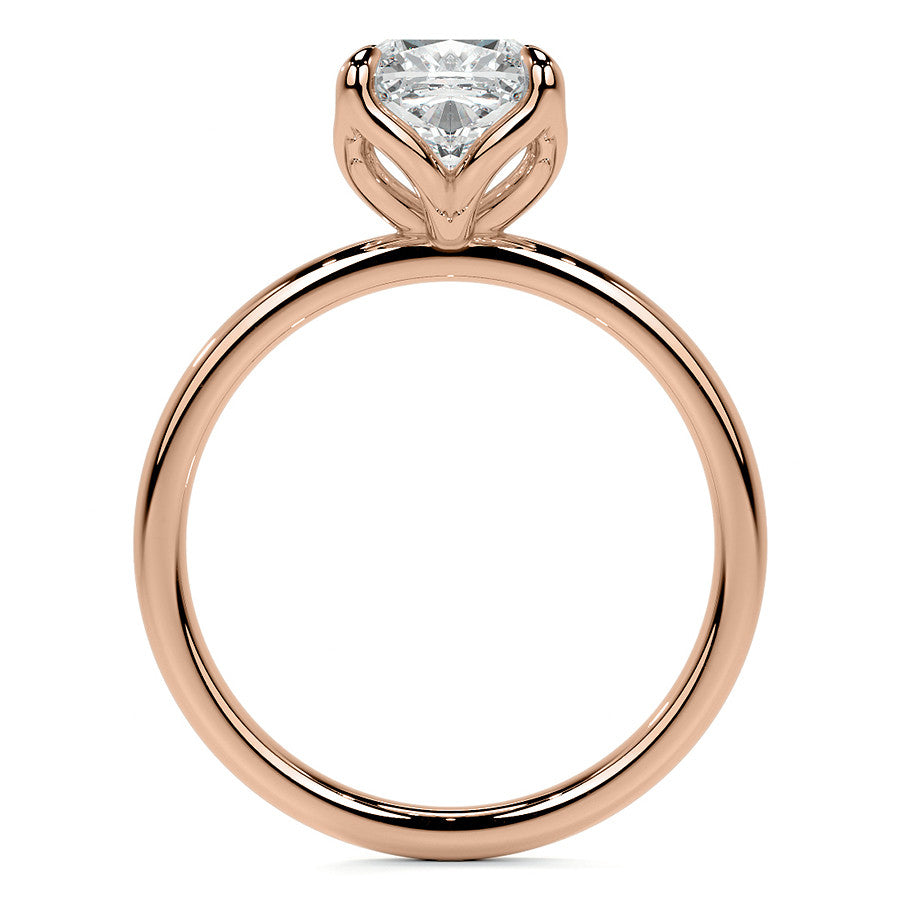 4-Prong Cushion Petal Inspired Moissanite Solitaire Ring
