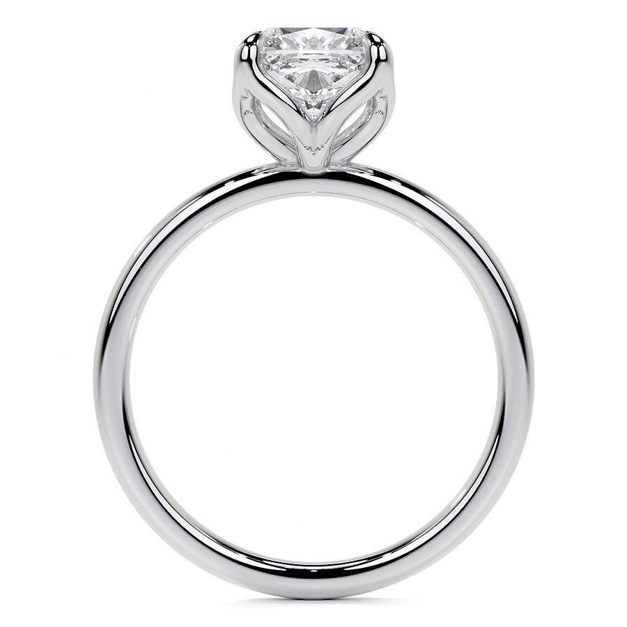 4-Prong Cushion Petal Inspired Moissanite Solitaire Ring