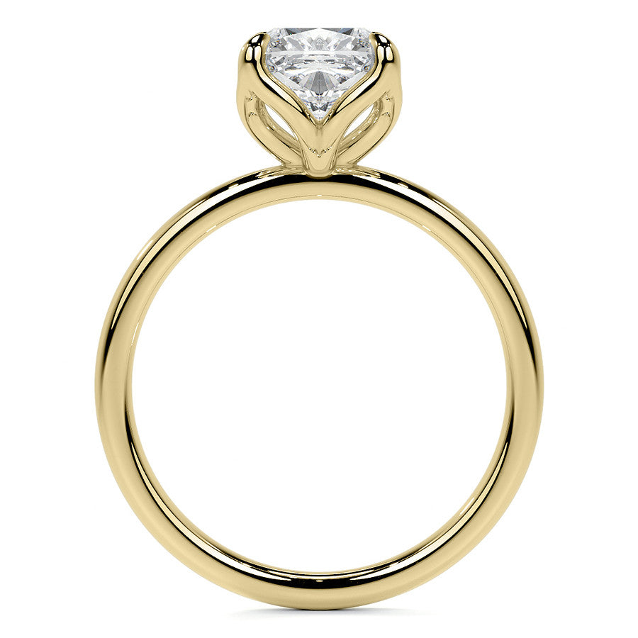 4-Prong Cushion Petal Inspired Moissanite Solitaire Ring