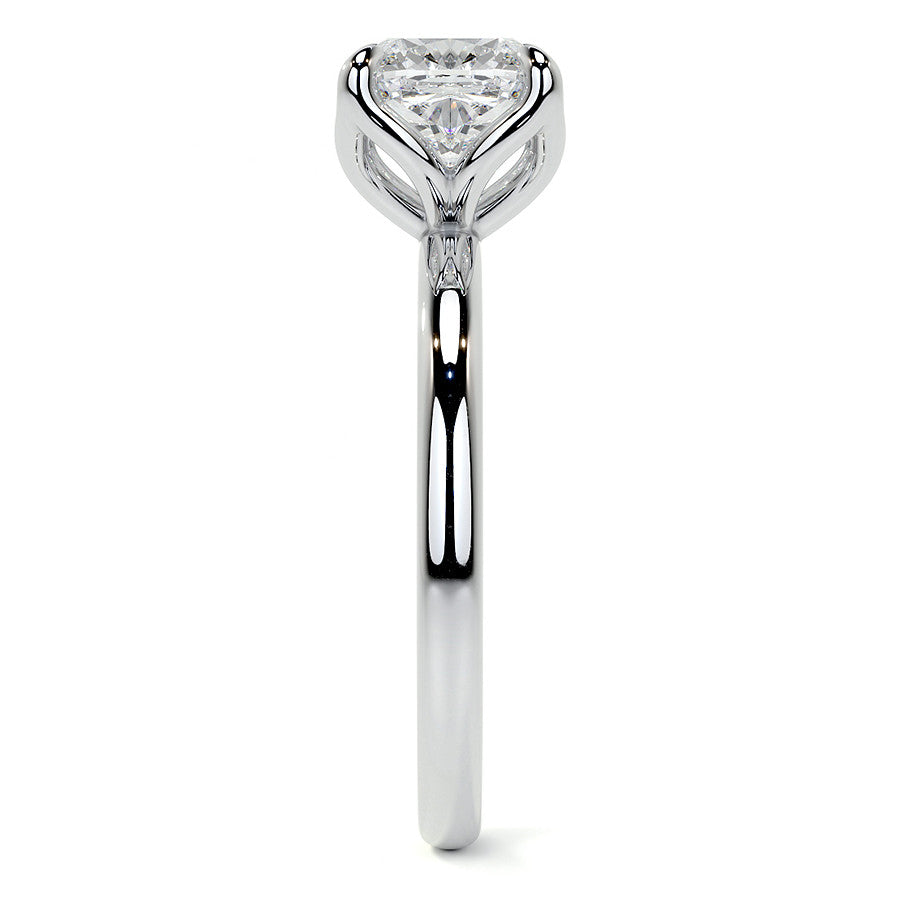 4-Prong Cushion Petal Inspired Moissanite Solitaire Ring