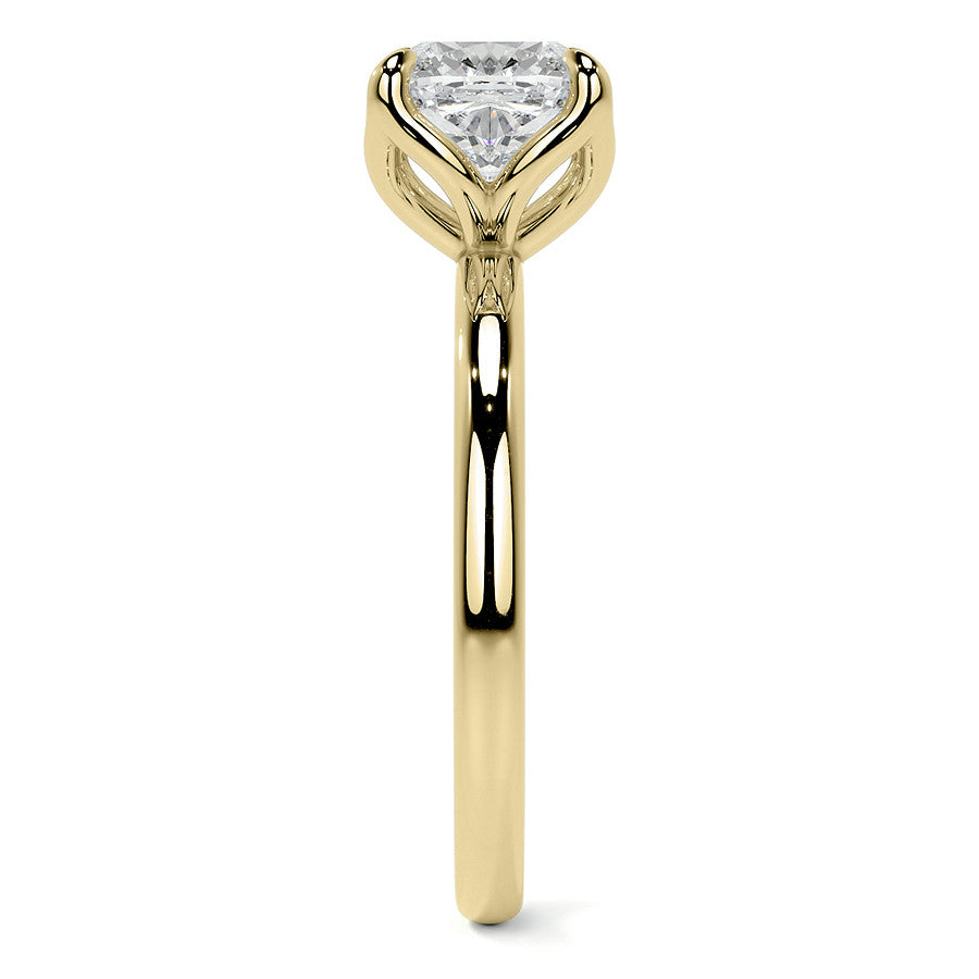 4-Prong Cushion Petal Inspired Moissanite Solitaire Ring