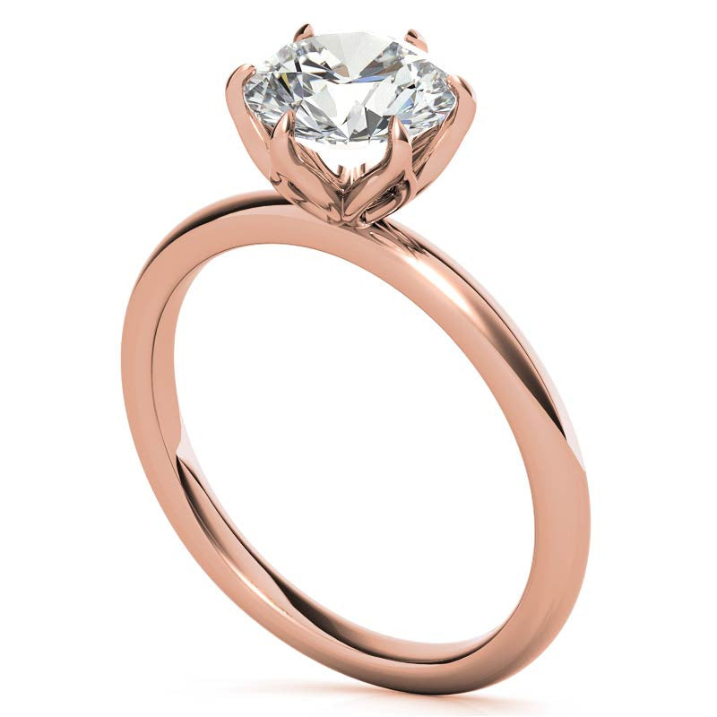 6-Prong Round Petal Inspired Moissanite Solitaire Ring