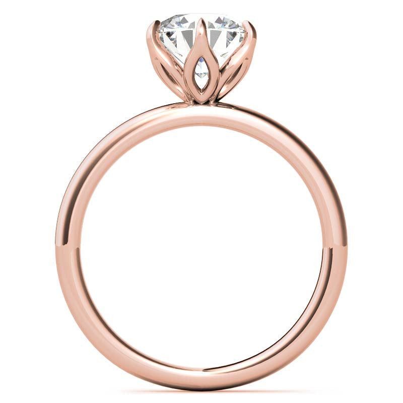 6-Prong Round Petal Inspired Moissanite Solitaire Ring
