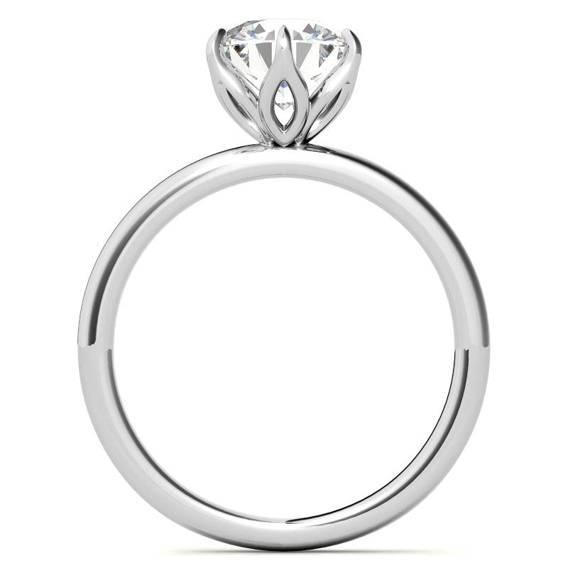 6-Prong Round Petal Inspired Moissanite Solitaire Ring