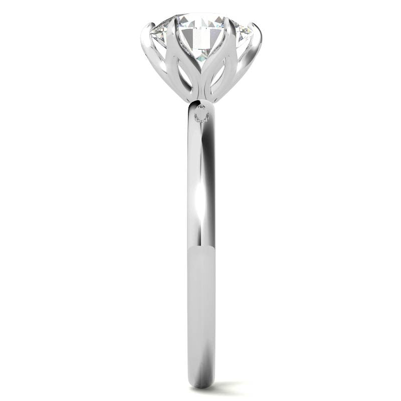 6-Prong Round Petal Inspired Moissanite Solitaire Ring
