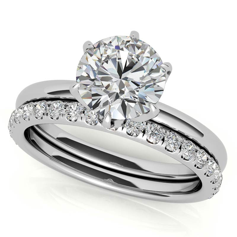 6-Prong Round Petal Inspired Moissanite Solitaire Ring