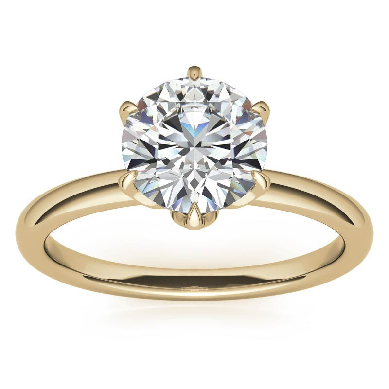 6-Prong Round Petal Inspired Moissanite Solitaire Ring