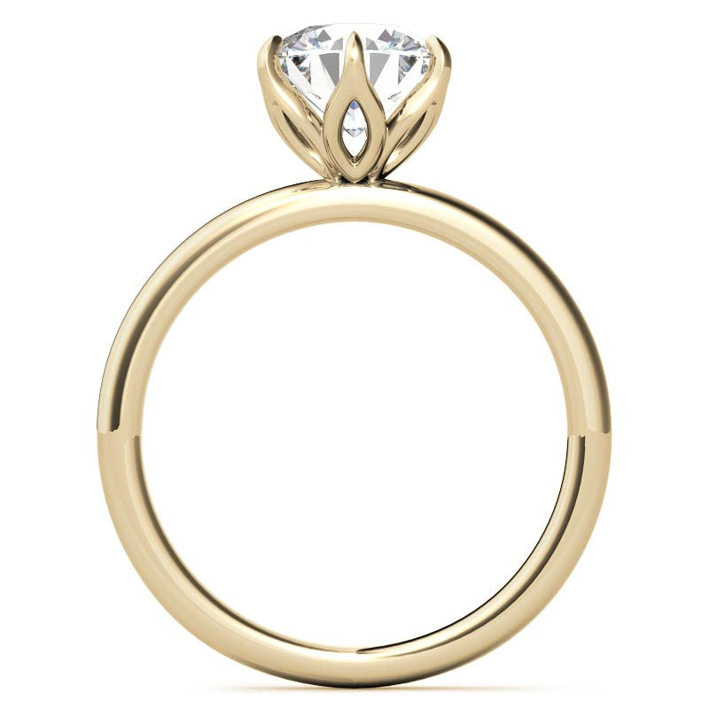 6-Prong Round Petal Inspired Moissanite Solitaire Ring